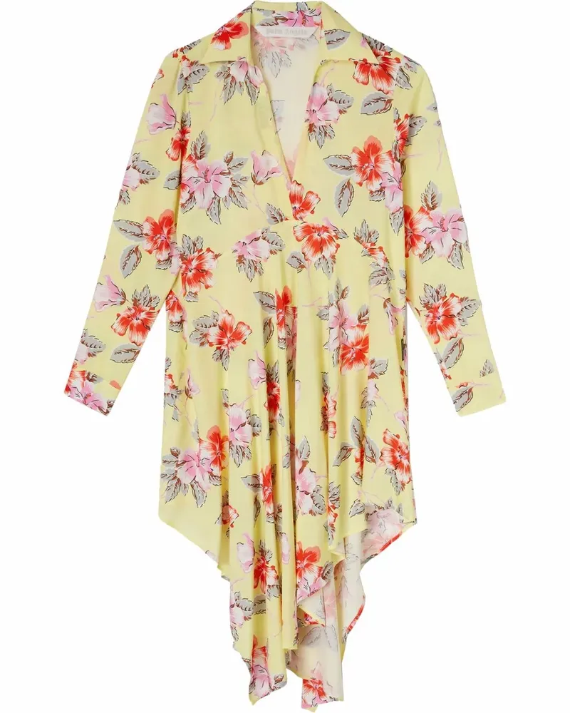 Palm Angels Hemdkleid mit Blumen-Print - Gelb Gelb