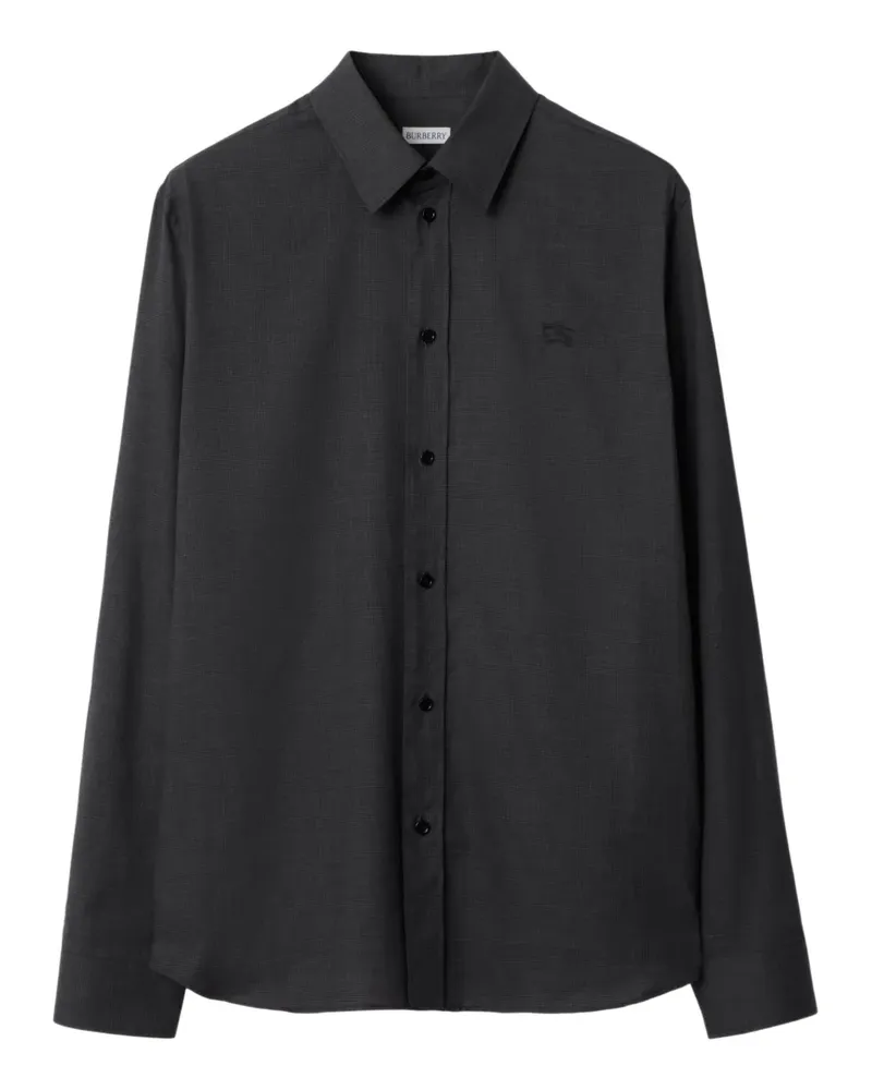 Burberry Kariertes Hemd mit Stickerei - Schwarz Schwarz
