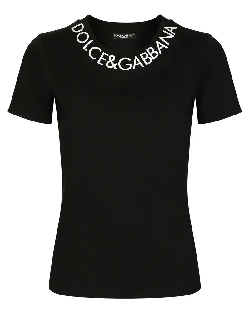Dolce & Gabbana Besticktes T-Shirt - Schwarz Schwarz