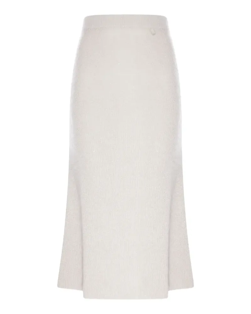 Herno Gerippter Strickrock mit Pailletten - Nude Nude