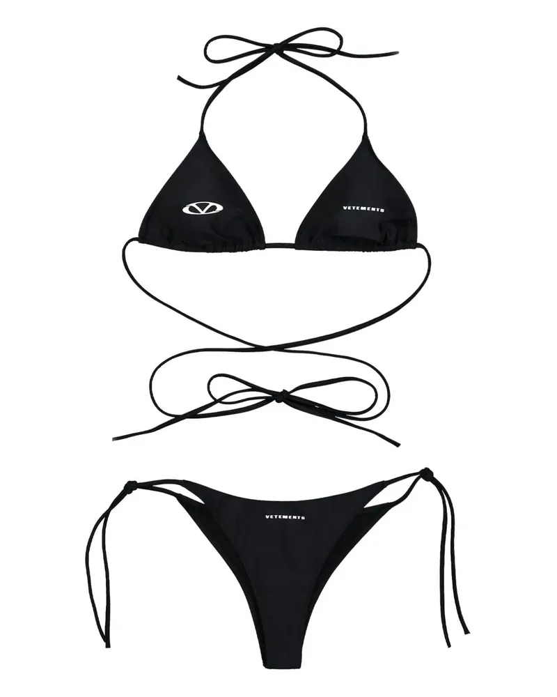 VETEMENTS Bikini mit Logo-Print - Schwarz Schwarz