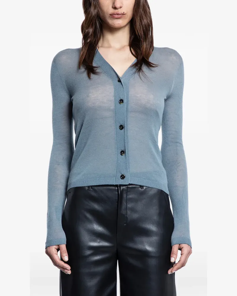 Max Mara Derrick button V-neck cardigan - Blau Blau