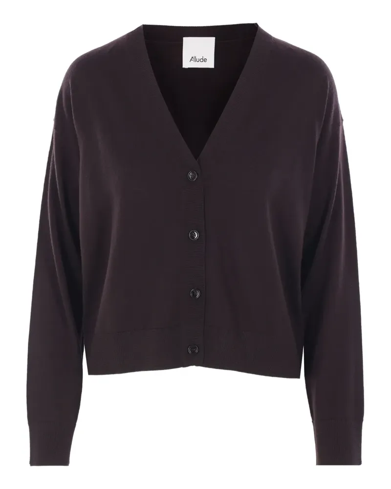 ALLUDE Cardigan mit V-Ausschnitt - Braun Braun