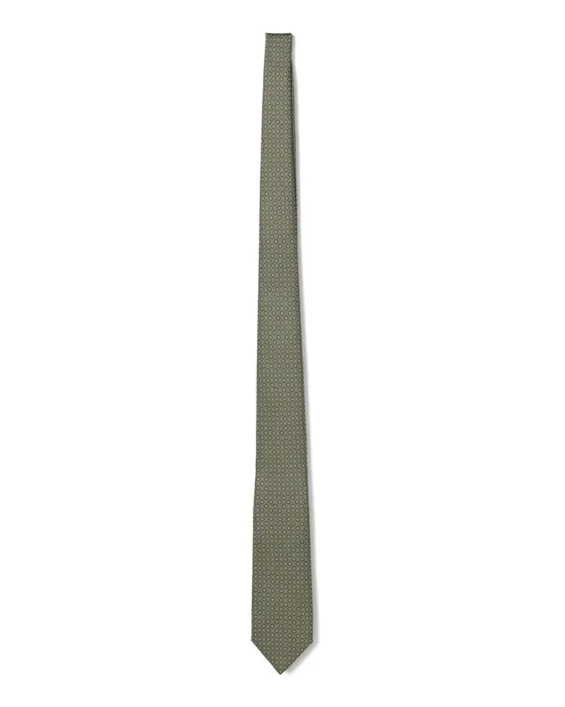 Luigi Borrelli Sartorial geometric-print silk tie - Grün Grün