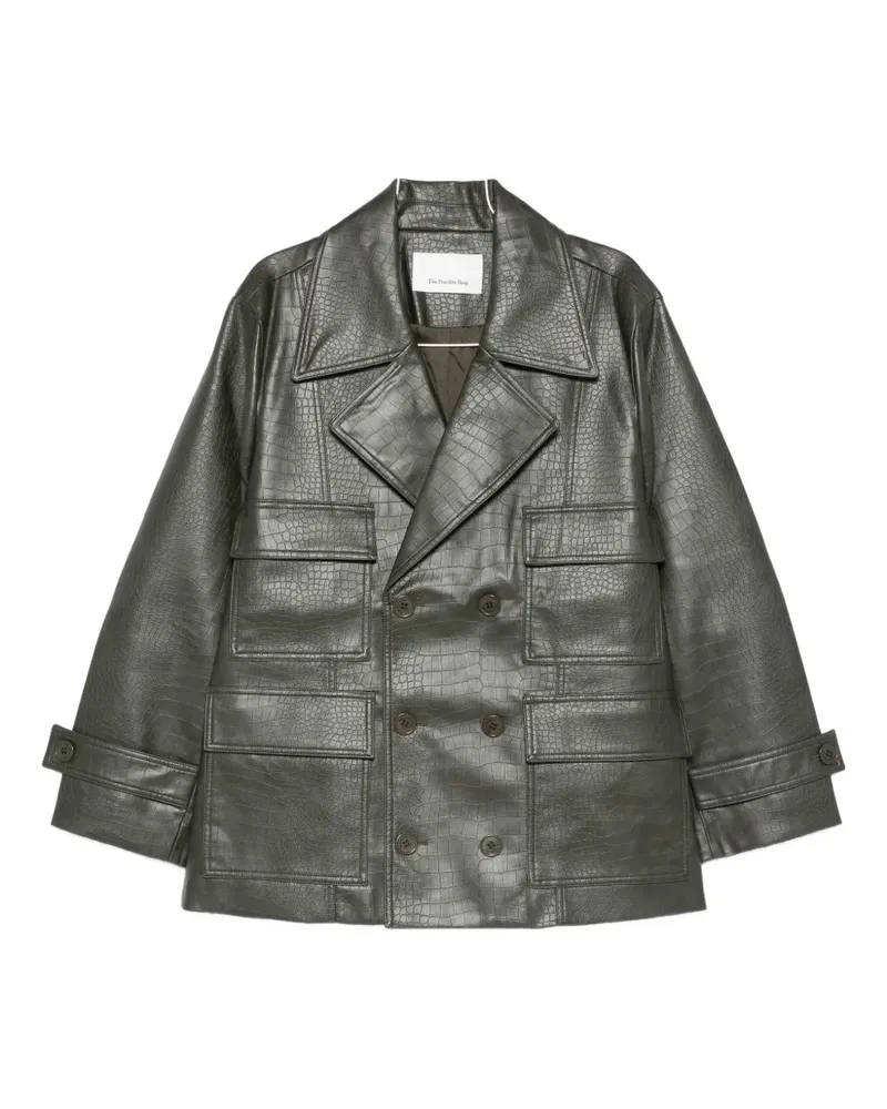 FRANKIE Shop Doppelreihiger Mantel - Grün Grün