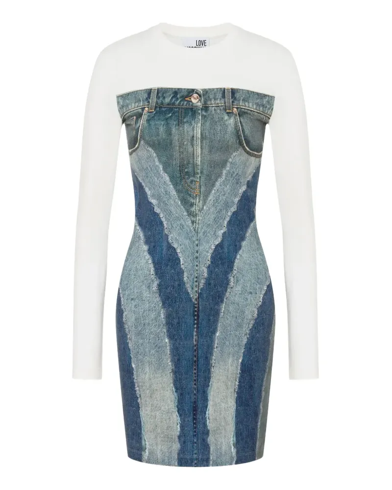 Moschino Kleid aus elastischem Baumwoll-Jersey mit Print - Blau Blau