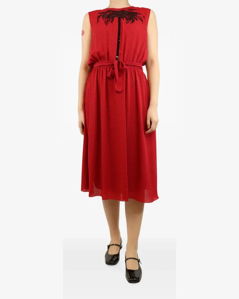 Tomas Maier palm-embellished midi dress - Rot Rot