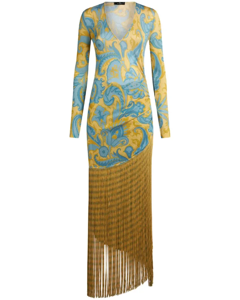 Etro Kleid mit Fransen - Blau Blau
