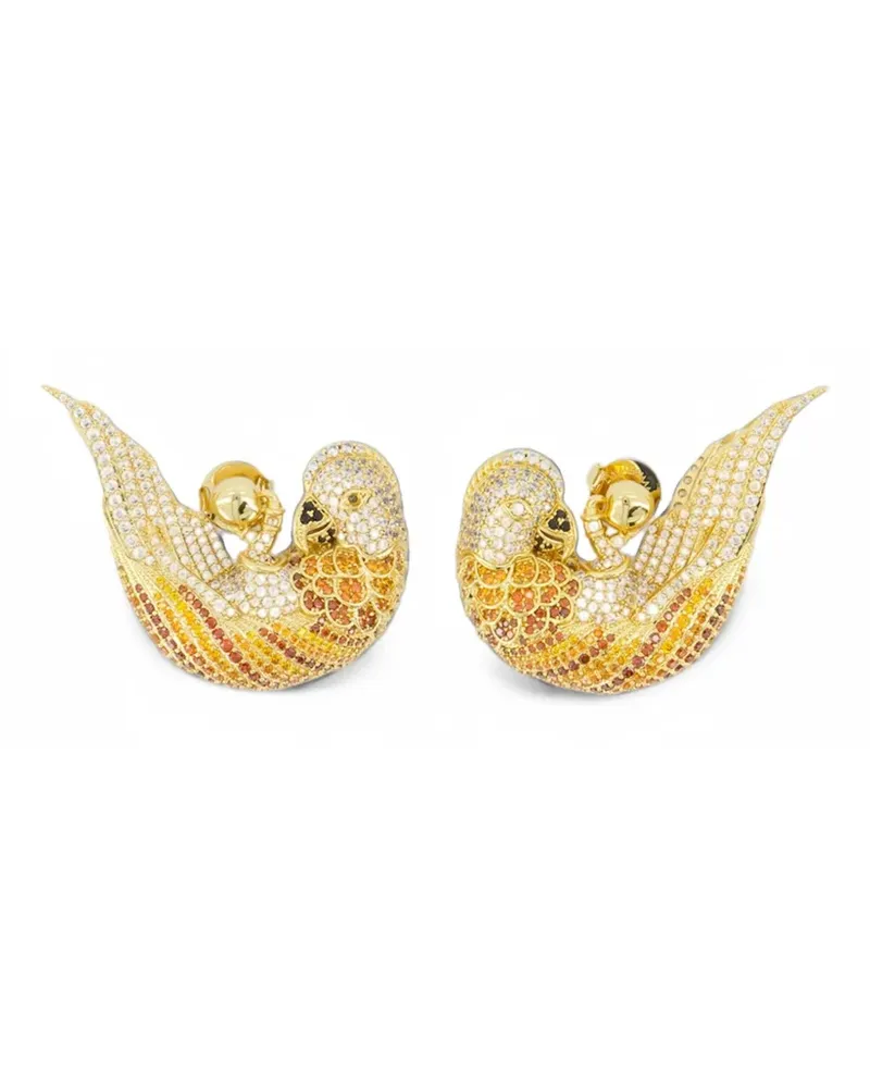 Zimmermann Plume pavé studs - Gold Gold