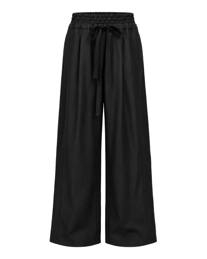 Andrea Ya'aqov Wide-Leg-Hose mit Bundfalten - Schwarz Schwarz