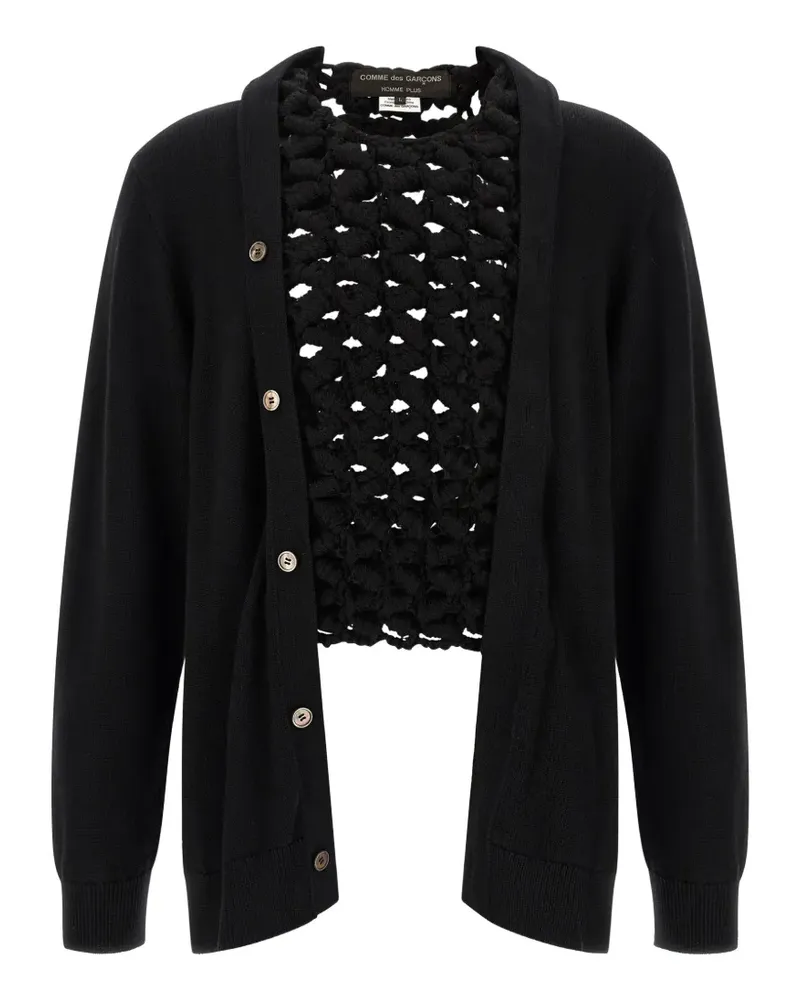 Comme des Garçons panelled open-knit cardigan - Schwarz Schwarz