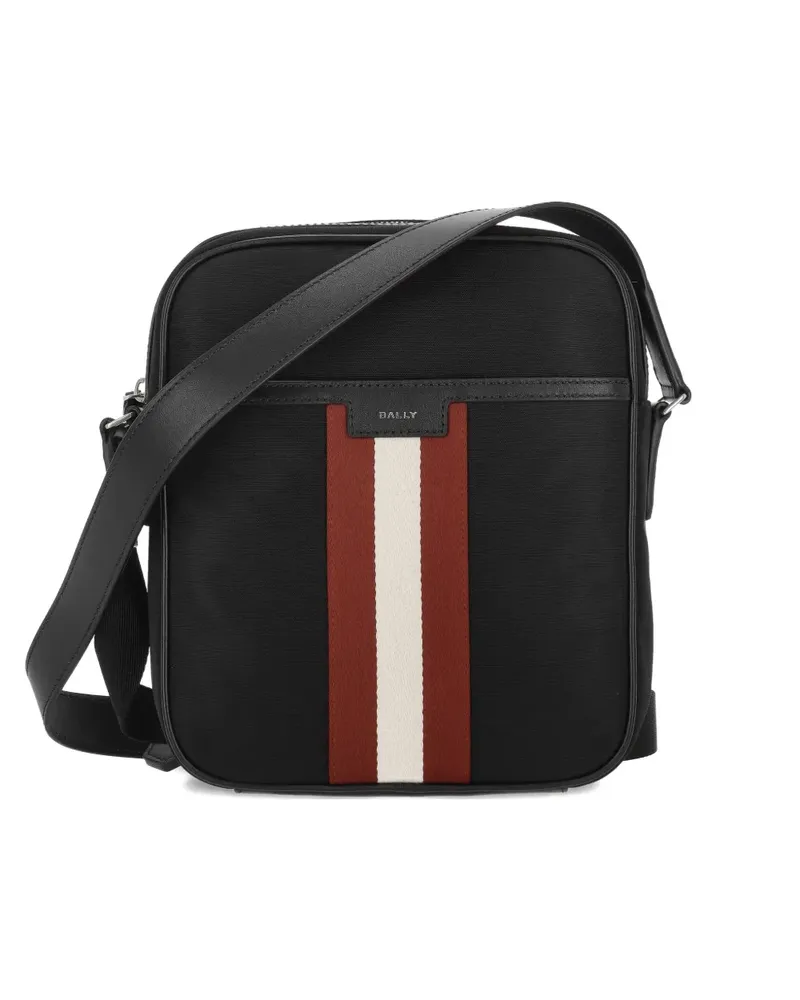 Bally Gestreifte Kuriertasche - Schwarz Schwarz