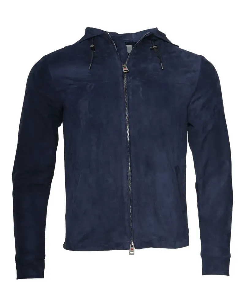 Kiton Kapuzenjacke aus Wildleder - Grün Grün