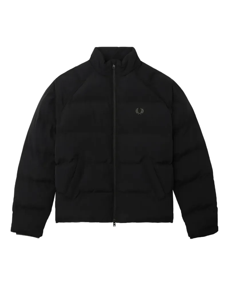 Fred Perry Wattierte Jacke mit Lorbeerkranz - Schwarz Schwarz