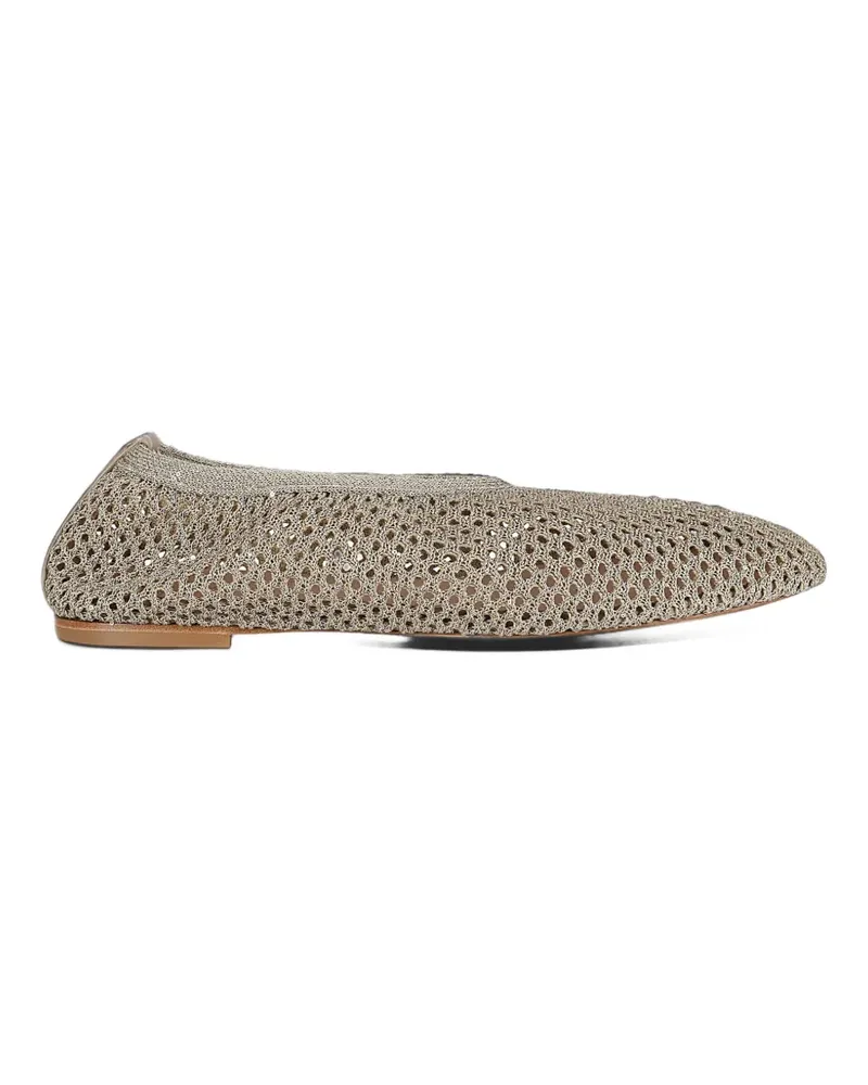 Fabiana Filippi Ballerinas aus Mesh mit Paillettenverzierung - Gold Gold