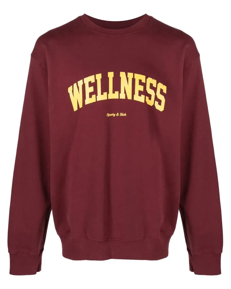 SPORTY & RICH Pullover mit "Wellness"-Print - Rot Rot