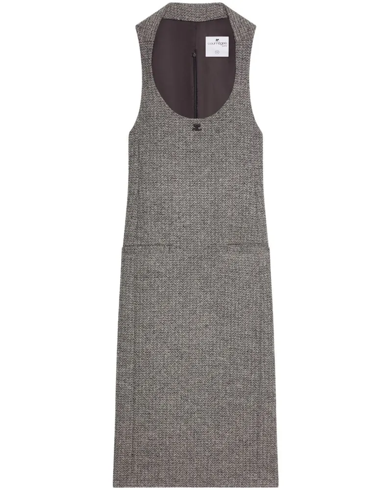 Courrèges Klassisches Midikleid - Schwarz Schwarz