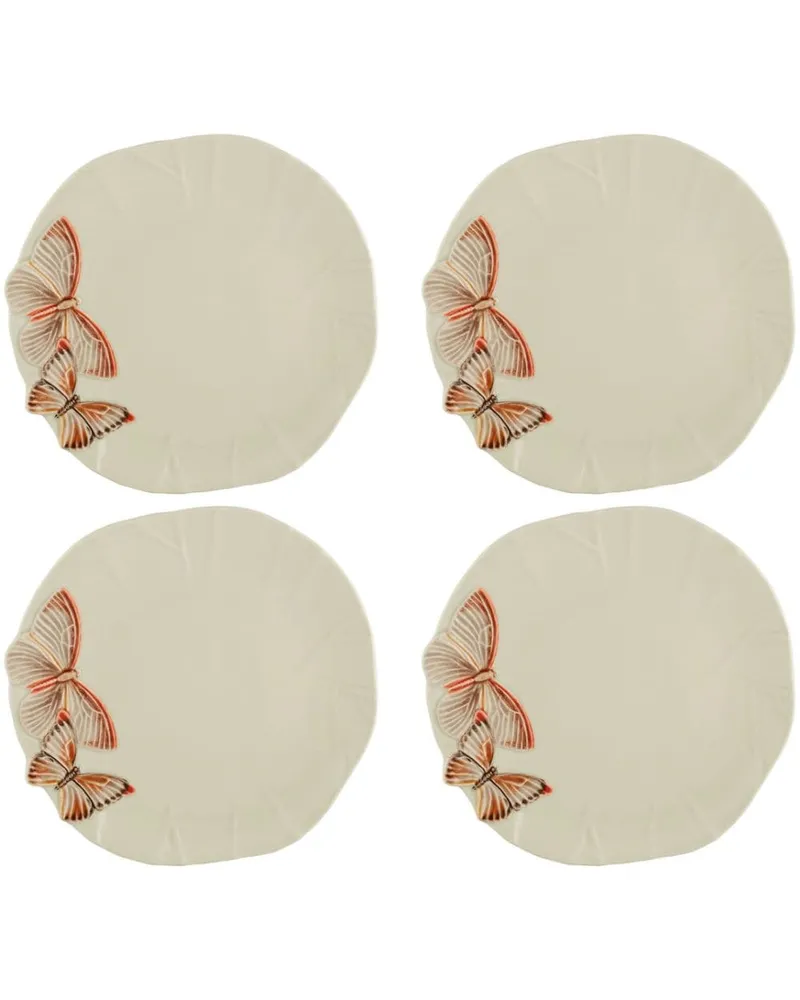 Bordallo Pinheiro 4er-Set Cloudy Butterflies Teller - Nude Nude