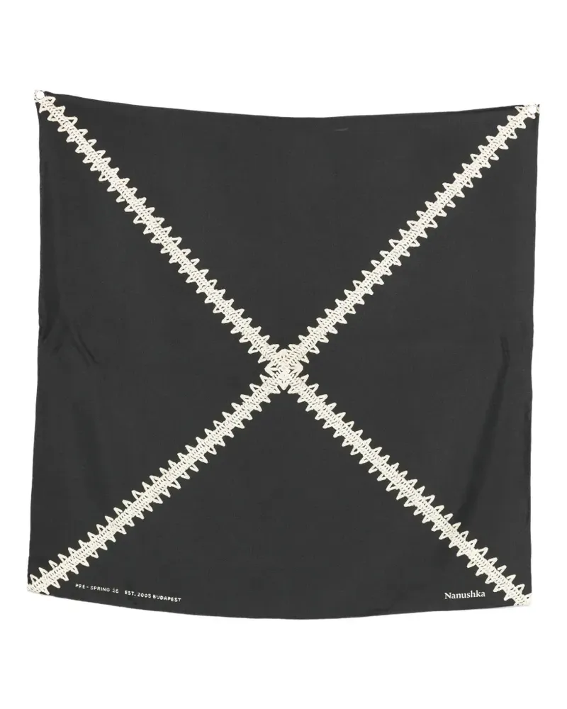 Nanushka silk scarf - Schwarz Schwarz