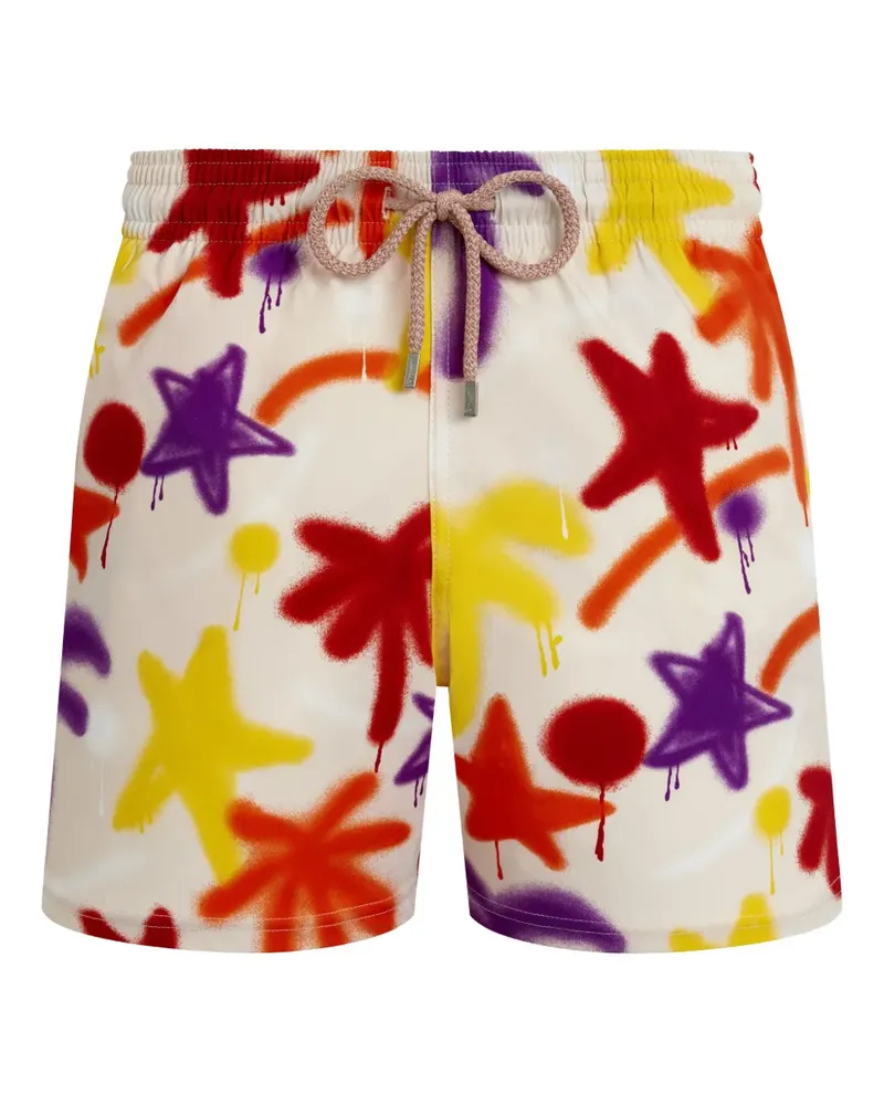 Vilebrequin x Palm Angels Spray Paint Badeshorts - Weiß Weiß