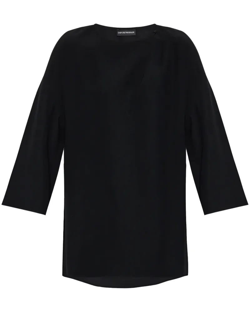 Emporio Armani Cady-Bluse - Schwarz Schwarz