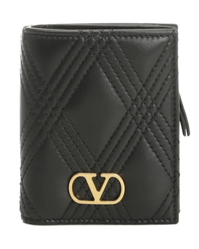 Valentino Garavani Gestepptes VLogo Portemonnaie - Schwarz Schwarz