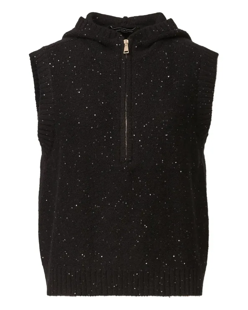 Fabiana Filippi Hoodie mit Pailletten-Verzierung - Schwarz Schwarz