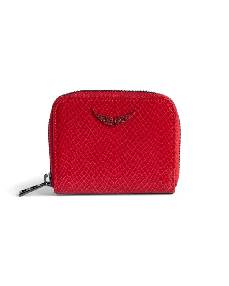 Zadig & Voltaire Mini ZV Portemonnaie mit Kroko-Optik - Rot Rot