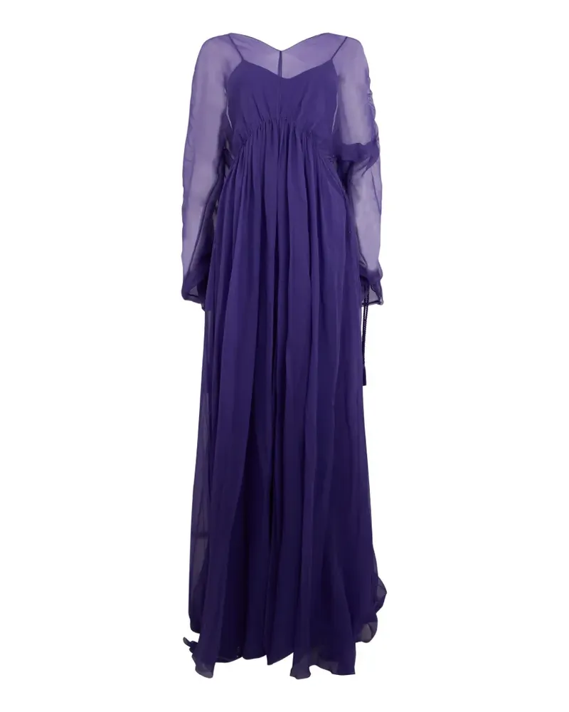 Alberta Ferretti Gerafftes Maxikleid - Violett Violett