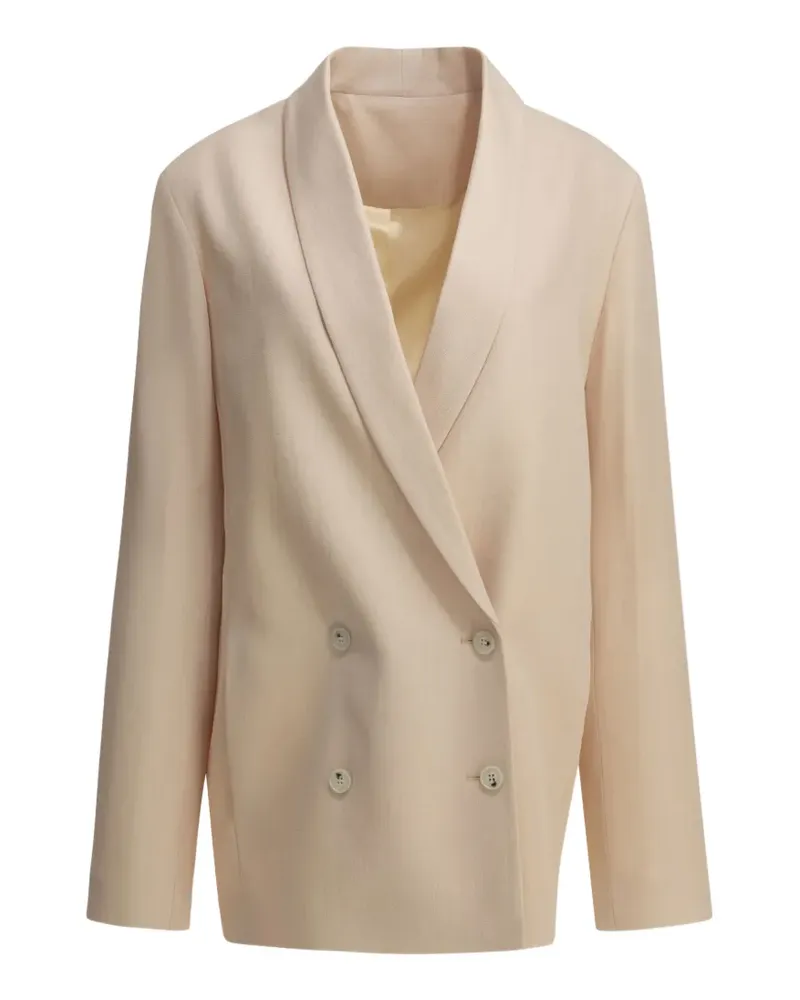 LOULOU double-breasted shawl-lapel blazer - Nude Nude