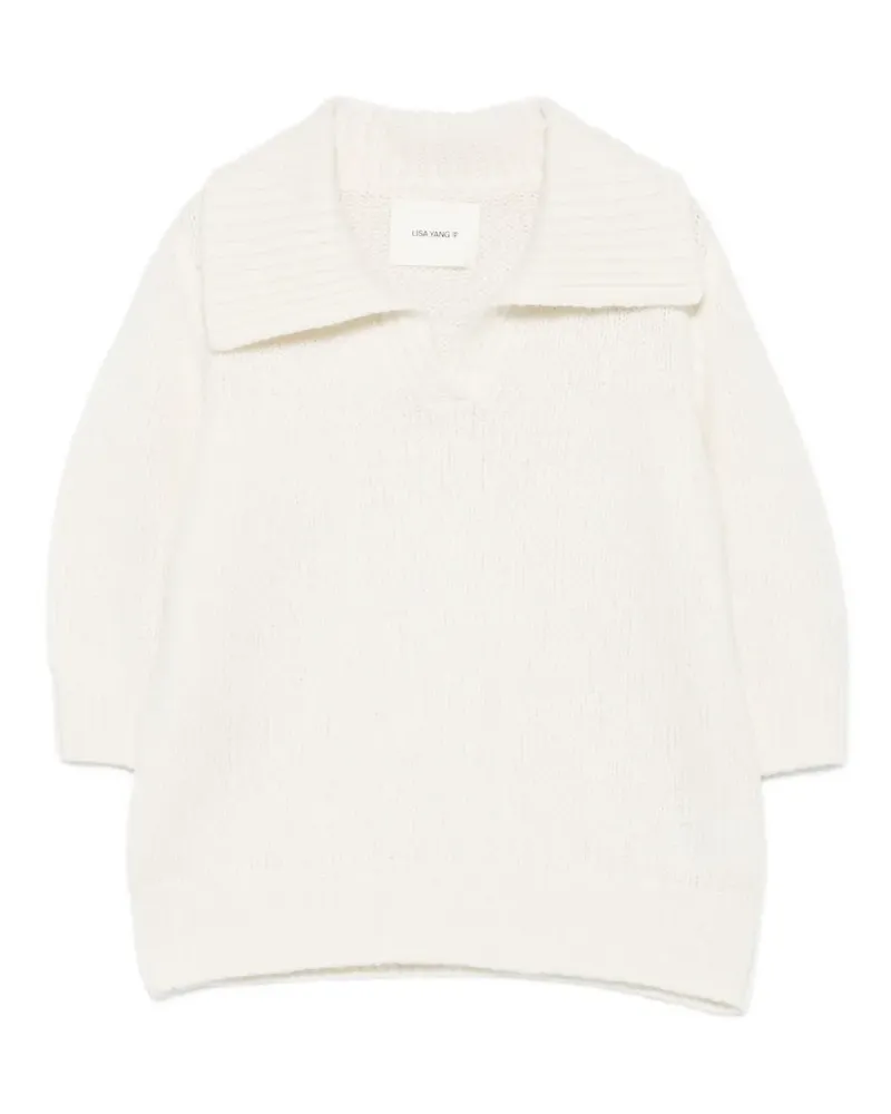 Lisa Yang Pullover mit V-Ausschnitt - Nude Nude