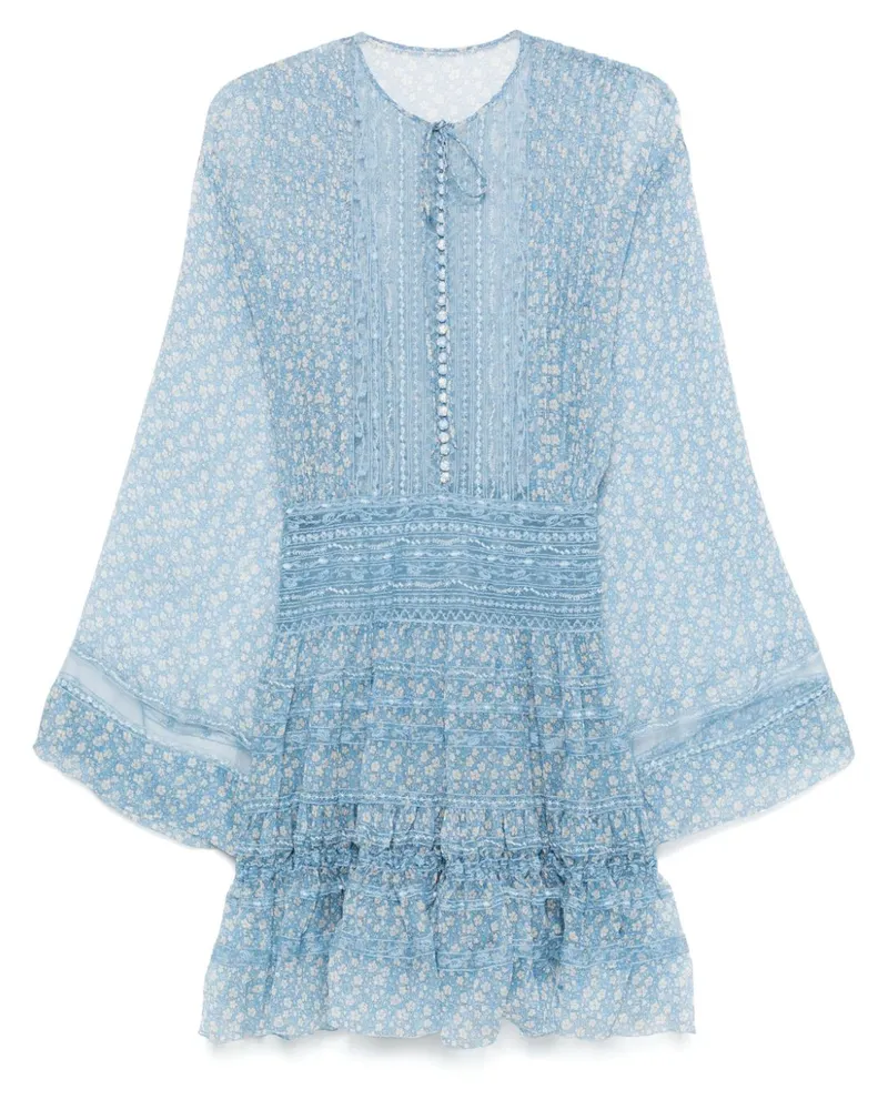 Ermanno Scervino Minikleid mit Blumen-Print - Blau Blau