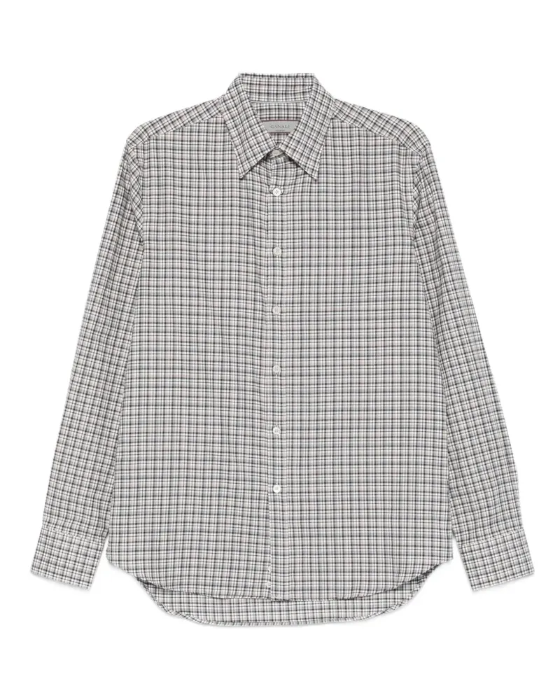 Canali Kariertes Hemd - Grau Grau