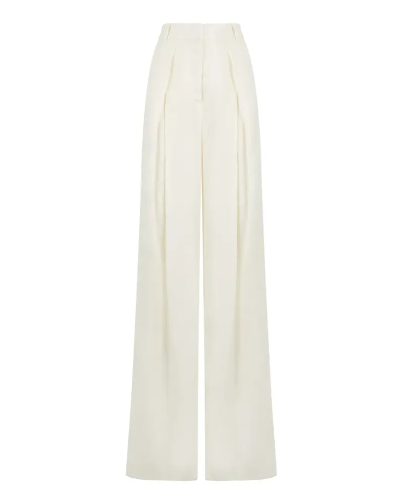 Alberta Ferretti Weite High-Waist-Hose - Weiß Weiß