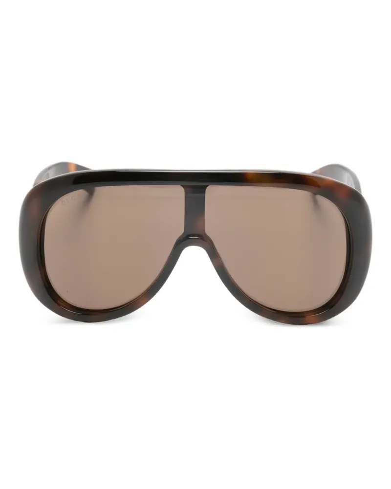 Gucci oval logo sunglasses - Braun Braun