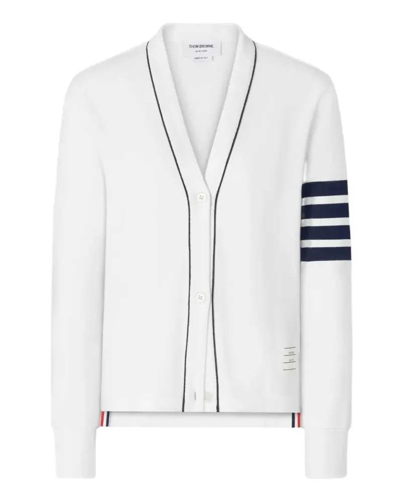 Thom Browne loopback piping 4-Bar cardigan - Weiß Weiß