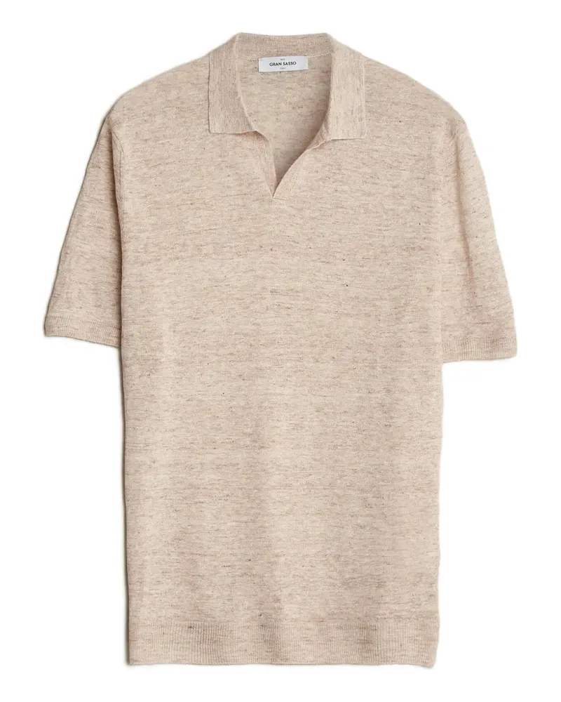 Gran Sasso knitted open-collar polo shirt - Nude Nude
