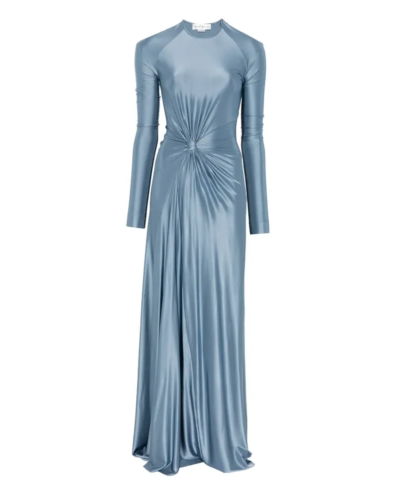 Victoria Beckham long-sleeve twist-detail maxi dress - Blau Blau