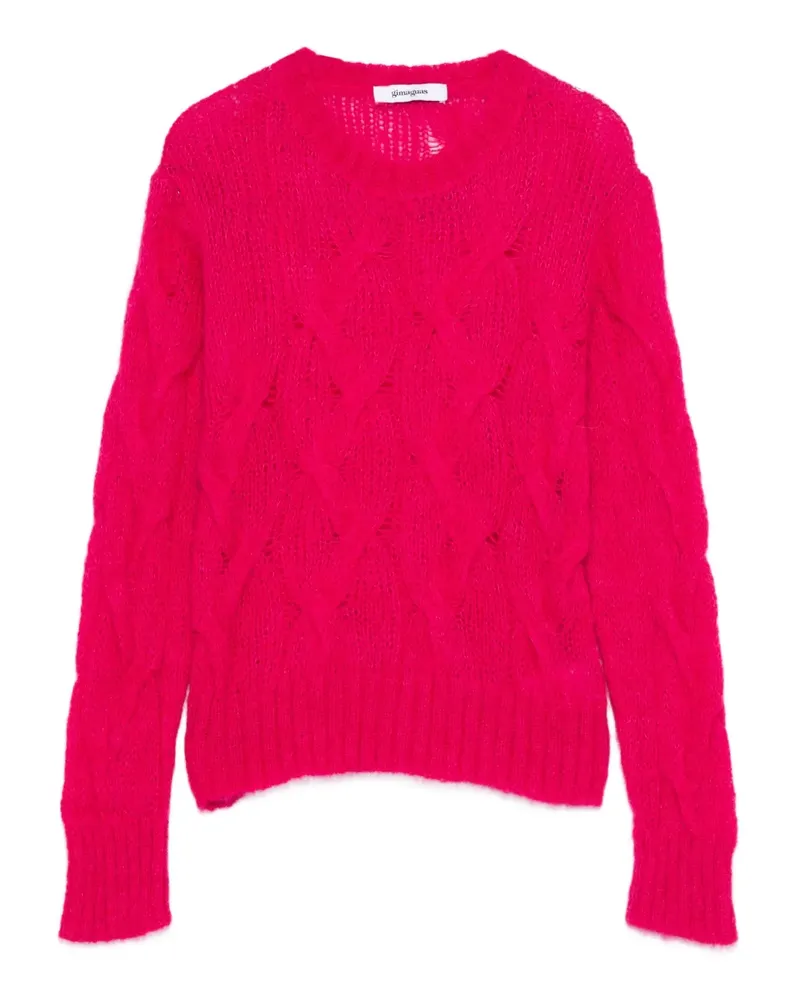 GIMAGUAS Pullover mit Zopfmuster - Rot Rot