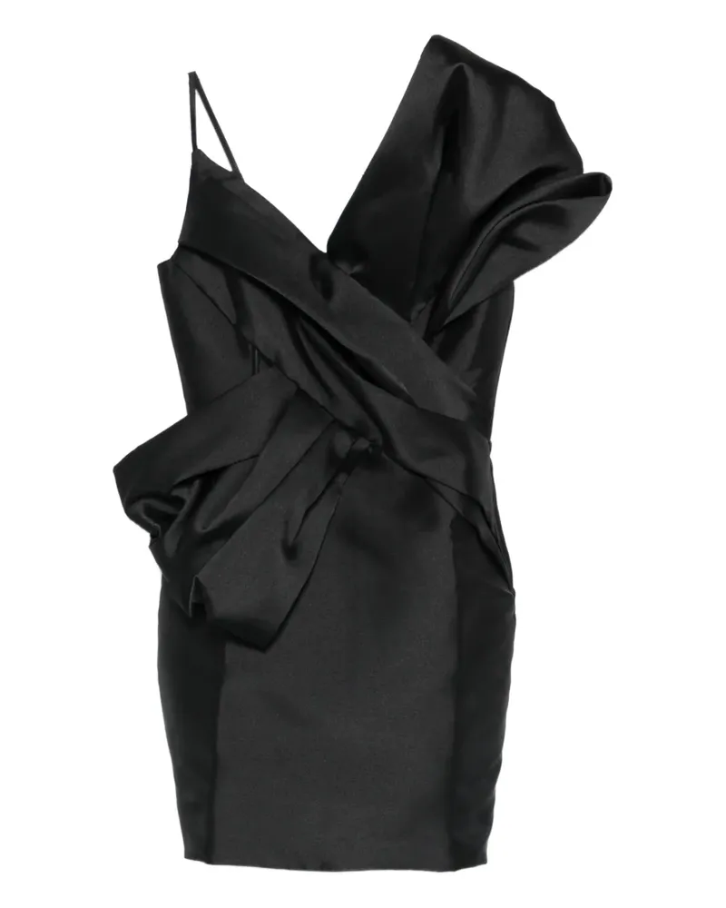 Marques ' Almeida bow V-neck mini dress - Schwarz Schwarz