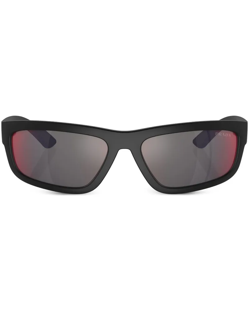 Prada Eckige Sonnenbrille mit Print - Schwarz Schwarz