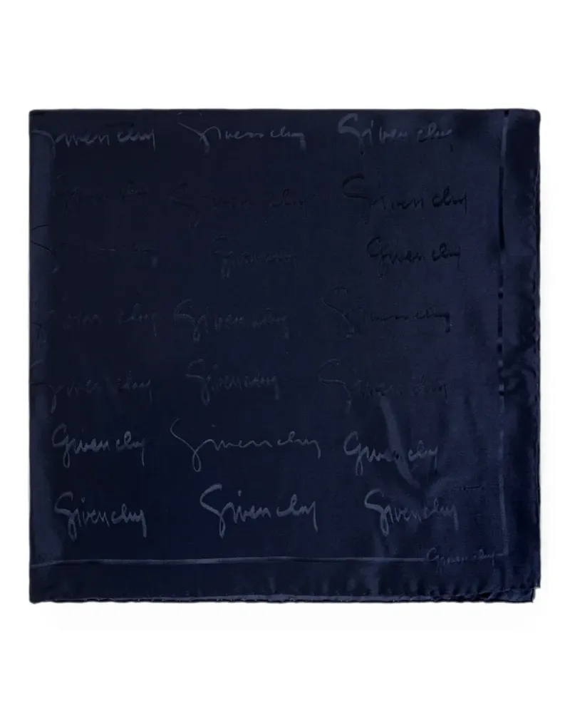 Givenchy logo-print silk scarf - Blau Blau