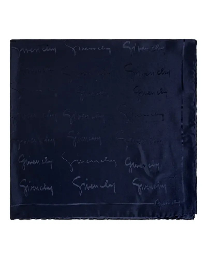 Givenchy Seidenschal mit Logo-Print - Blau Blau