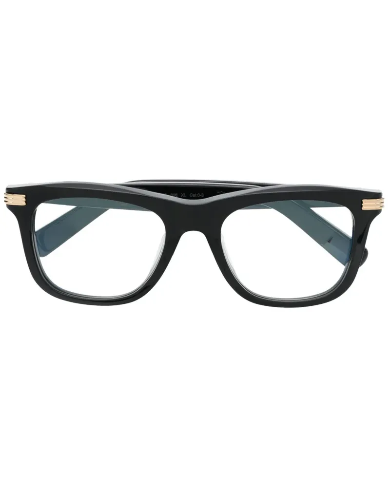 Cartier Eckige Brille mit Gravur - Schwarz Schwarz