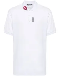 Moschino Poloshirt mit Logo-Print Weiß