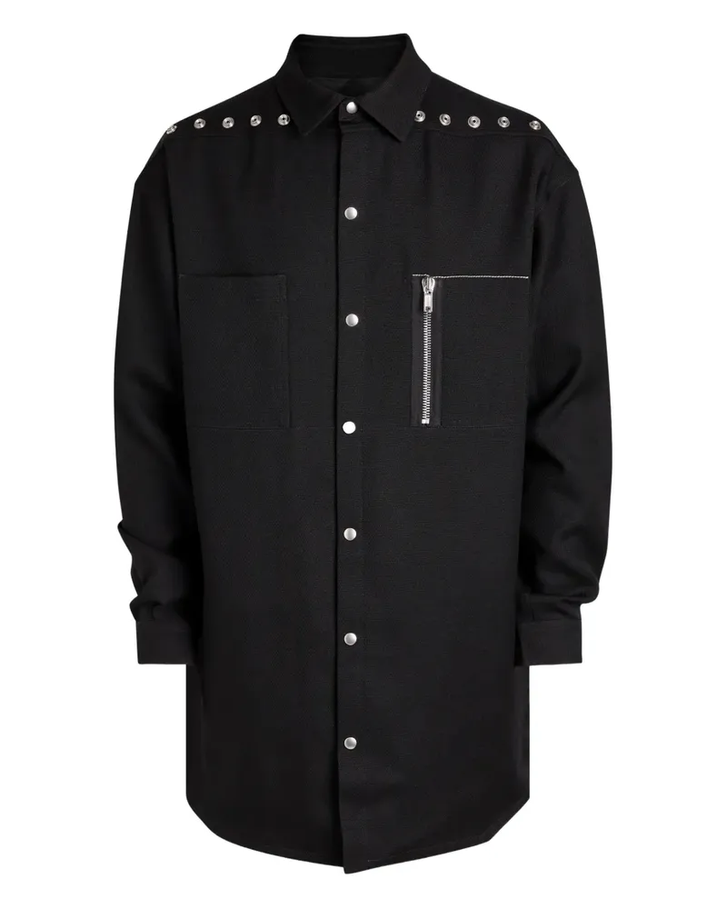 Rick Owens Hemd mit Nieten-Reißverschlussdetail - Schwarz Schwarz
