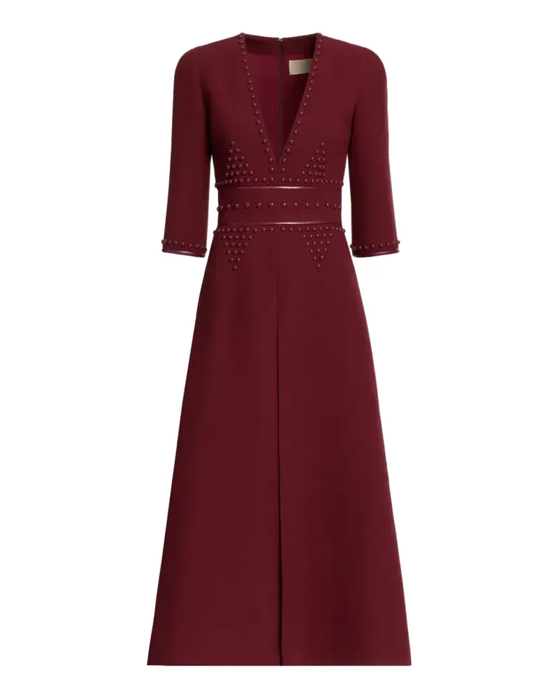 Elie Saab Midikleid mit Nietenstickerei - Rot Rot