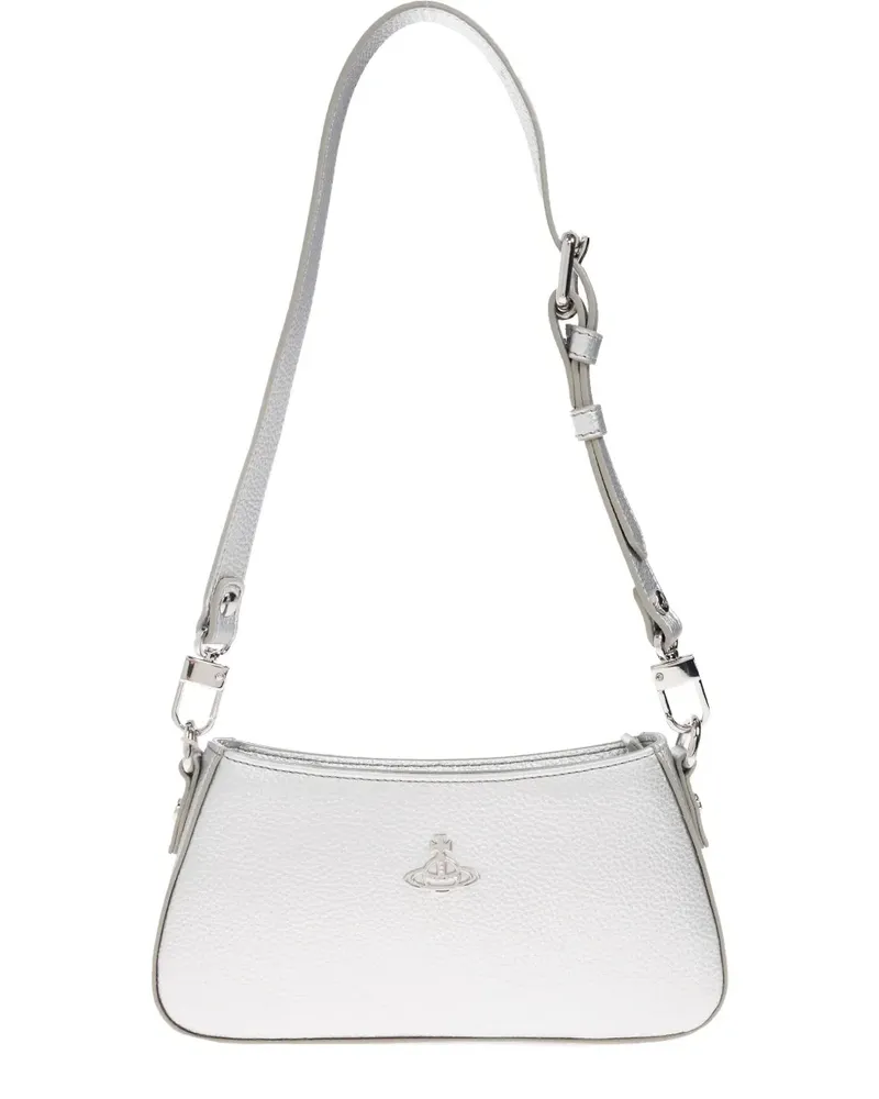 Vivienne Westwood Verzierte Samt-Schultertasche - Silber Silber