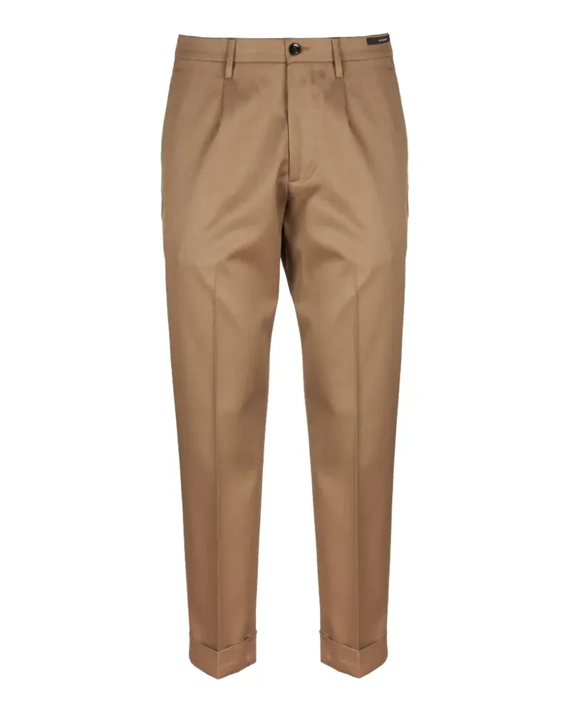 MICHAEL COAL pleated turn-up tapered trousers - Nude Nude