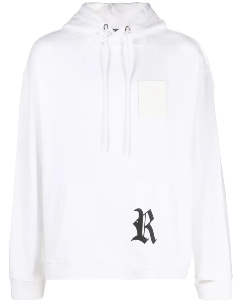 Raf Simons Hoodie im Distressed-Look - Weiß Weiß